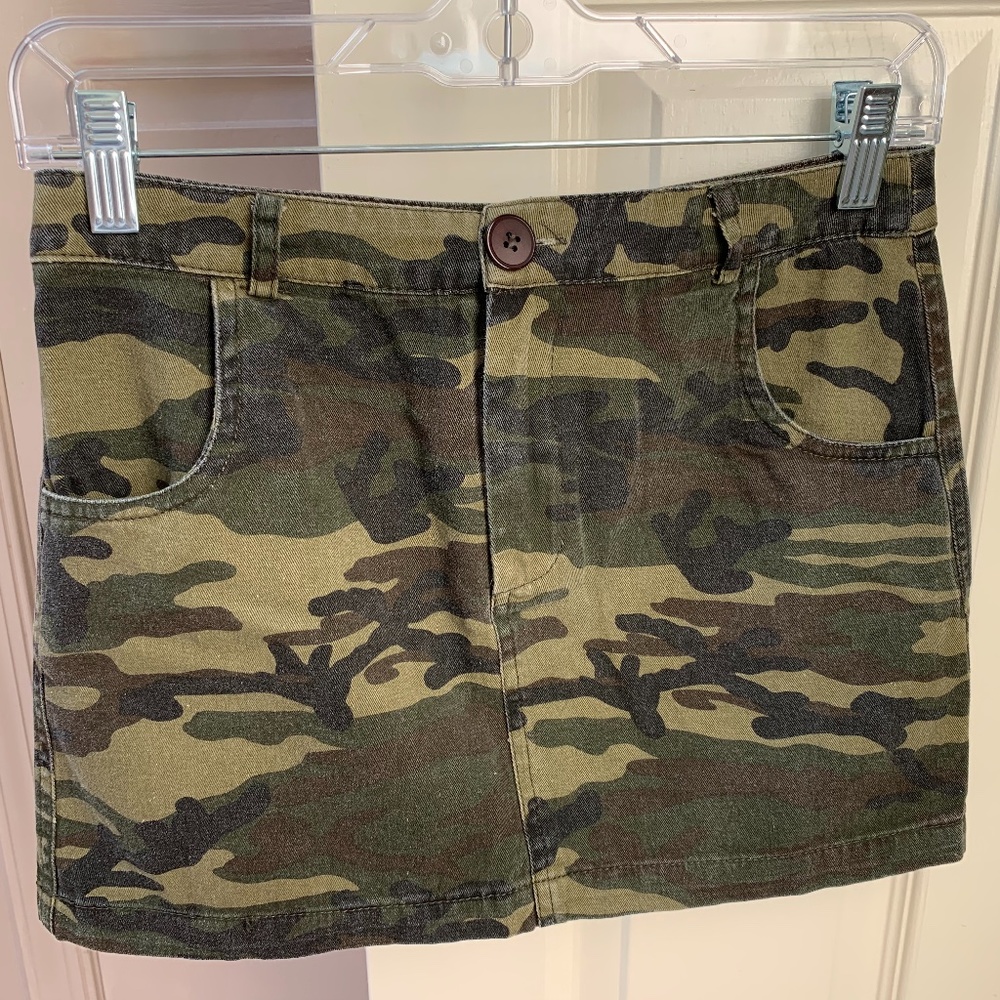Camo Jean Mini Skirt